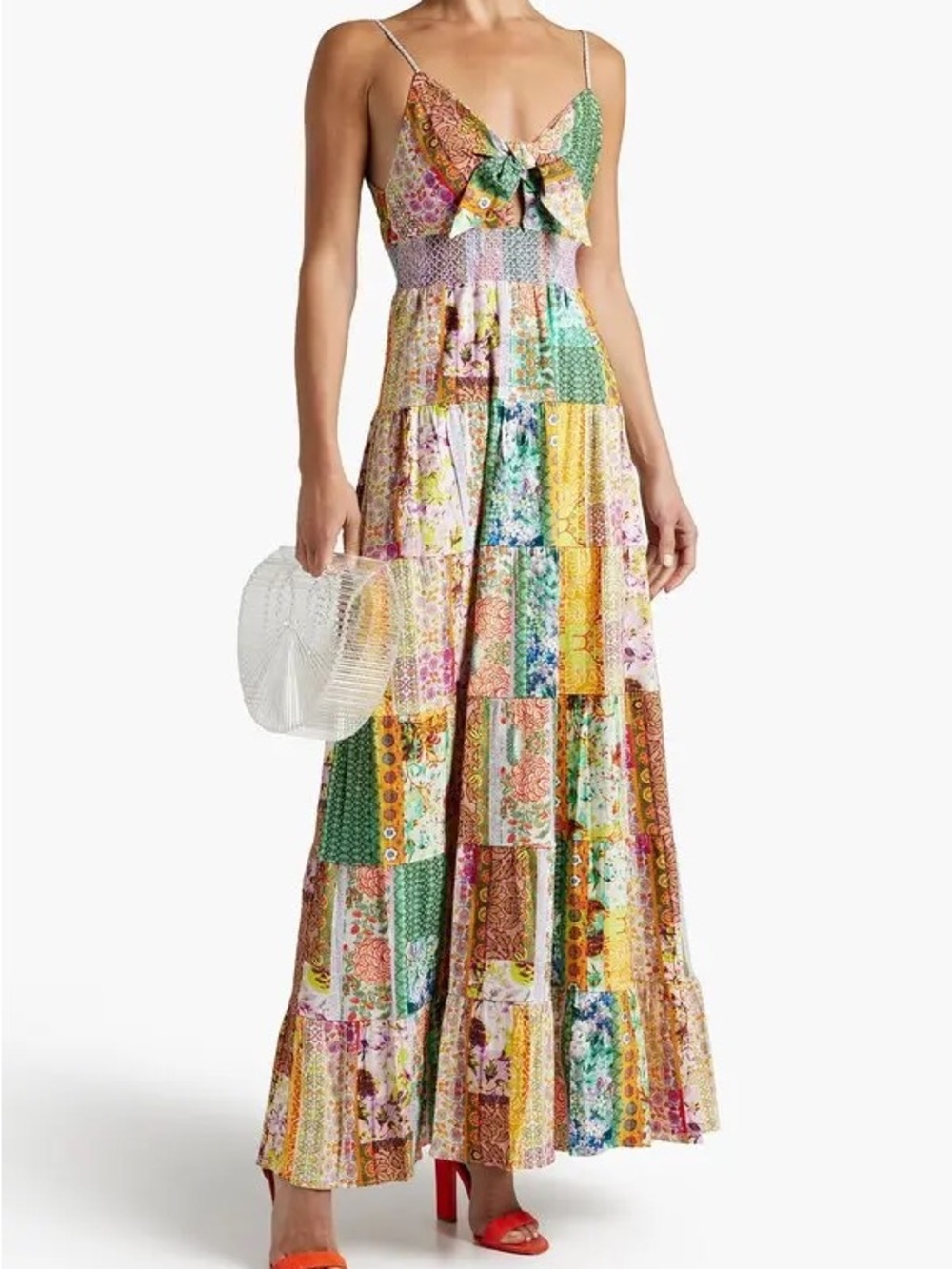 Alice + Olivia Revolve Bestseller Current Season Patchwork Maxi Dress NWT 6 - Picture 2 of 7